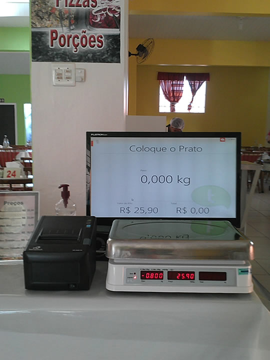 Tela da Balança Automática com balança e impressora
